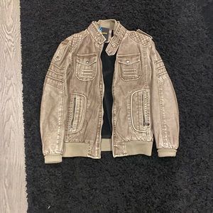 Faux Brown Leather Jacket